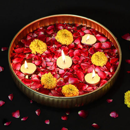 Klassic Decorative Metal Flower Urli Bowl Gold