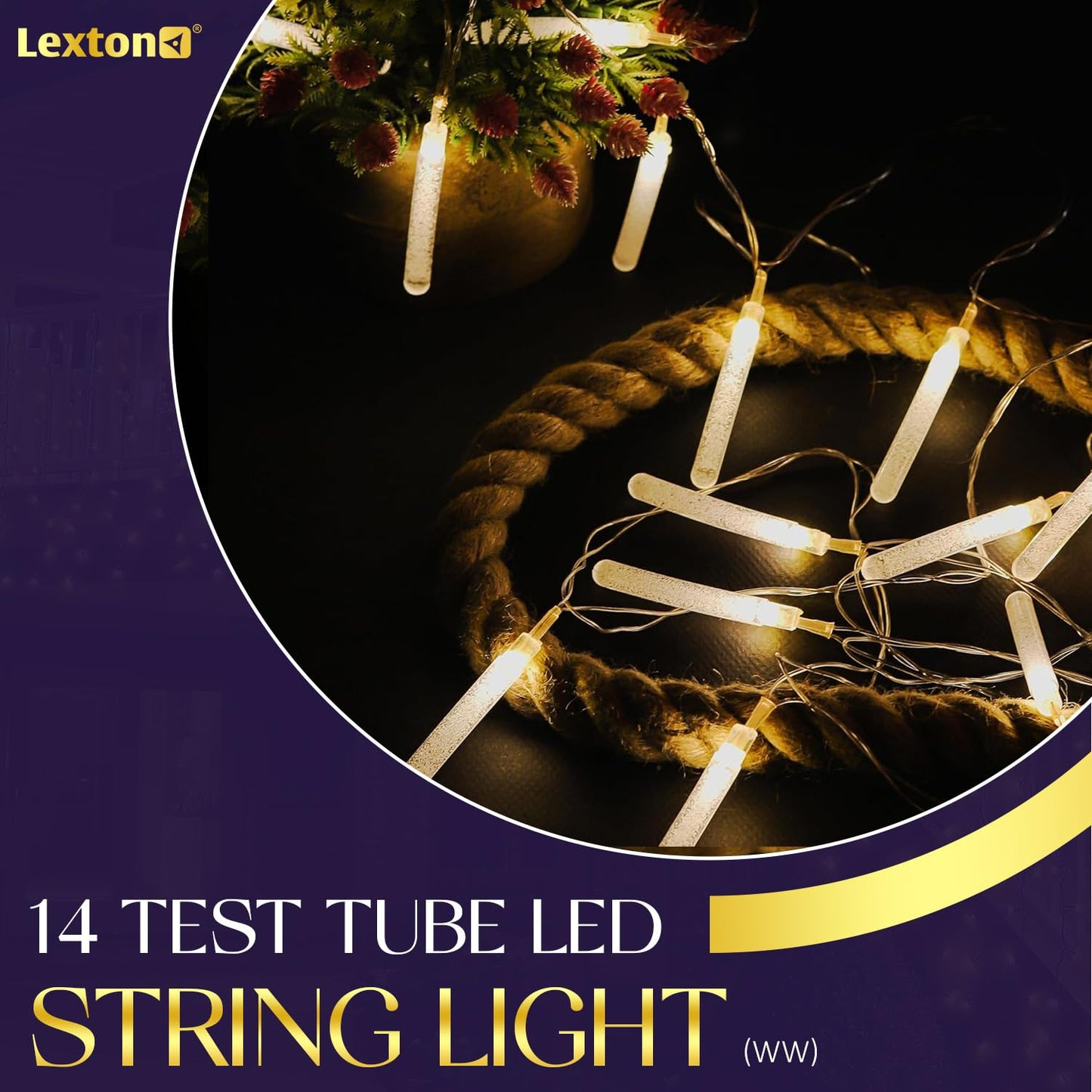 Lexton 14 Test Tube LED String Light Warm White