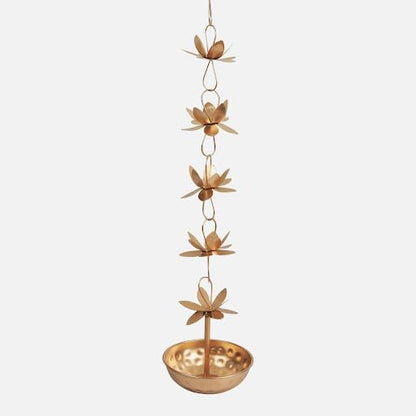 Klassic Golden Flower Hanging Metal Urli Bowl