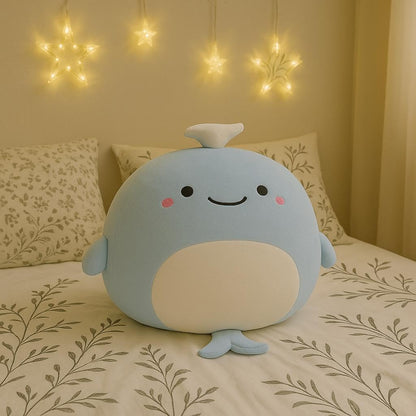 HANKLEY Whale Plush Pillow is a soft, cuddly, and huggable stuffed toy
