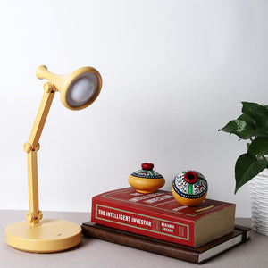 
                  
                    Lexton Rechargeable Study Table Lamp | Adjustable/Foldable Arm, Portable | 2 Level Brightness Mode, Unique Design with Recharging Cord | for Reading/Writing, Bed Side Lamp (Pack of 1, Mustard Yellow)
                  
                
