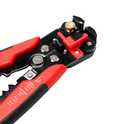 Self-adjusting wire stripping tool for electricians and DIY wiring projects