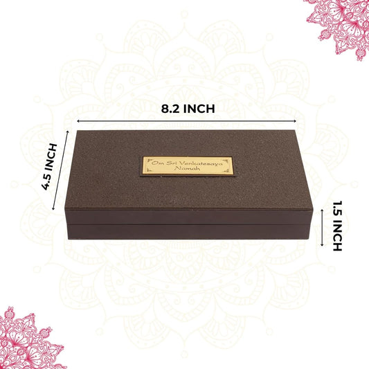 Klassic Lord Venkateswara Plastic Pooja Box with Charan Paduka & Gold Plated Frame