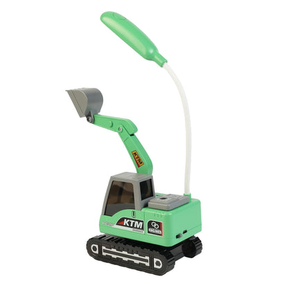 Lexton 12-Inch Excavator LED Desk Lamp | Rechargeable Kids Study Lamp with Phone Holder & Storage
