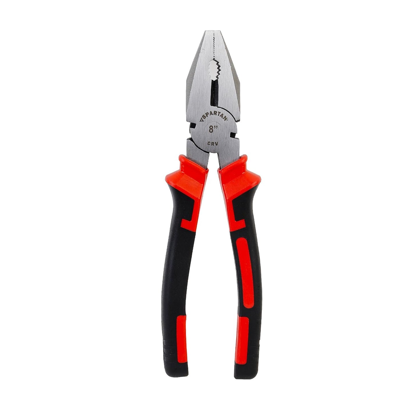 Spartan Combination Plier 8-inch for Home & Professional work Use as Electrical Work, Bending, Holding, Cutting & Pulling, etc | Heavy Duty Cutting Pliers (Red & Black)
