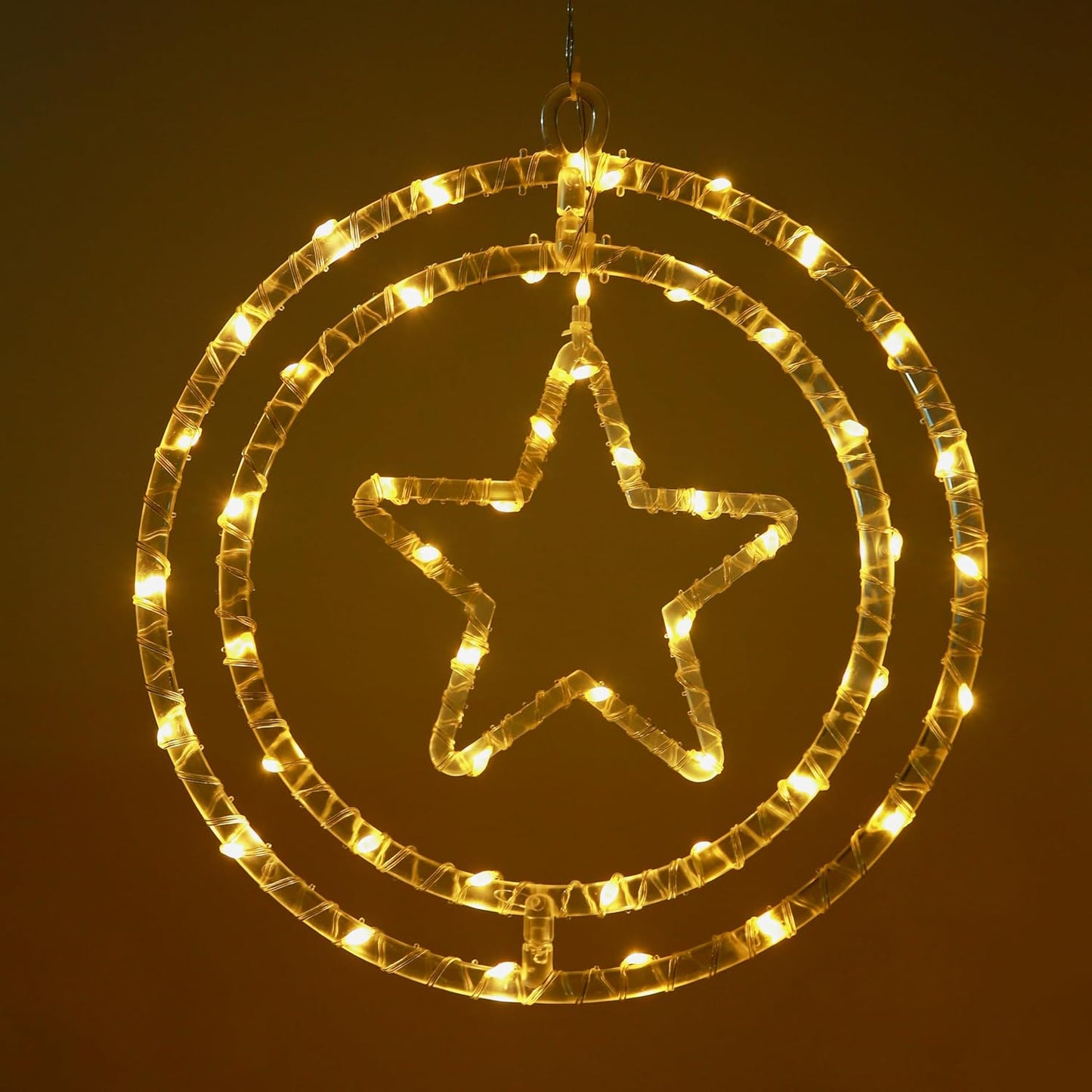 Lexton Star Ring LED Hanging Light, Warm White Decor for Home & Balcony