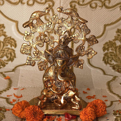 Klassic Goden Lord Ganesh Idol Diya Lamp