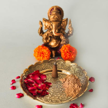 Klassic Small Brass Puja Thali 5.25 Inch