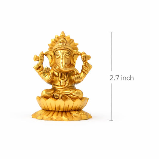 Klassic 2.7 Inch Pure Brass Kamal Ganesh Idol