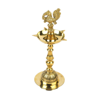 Klassic Brass Kerala Peacock Diya 11 Inch