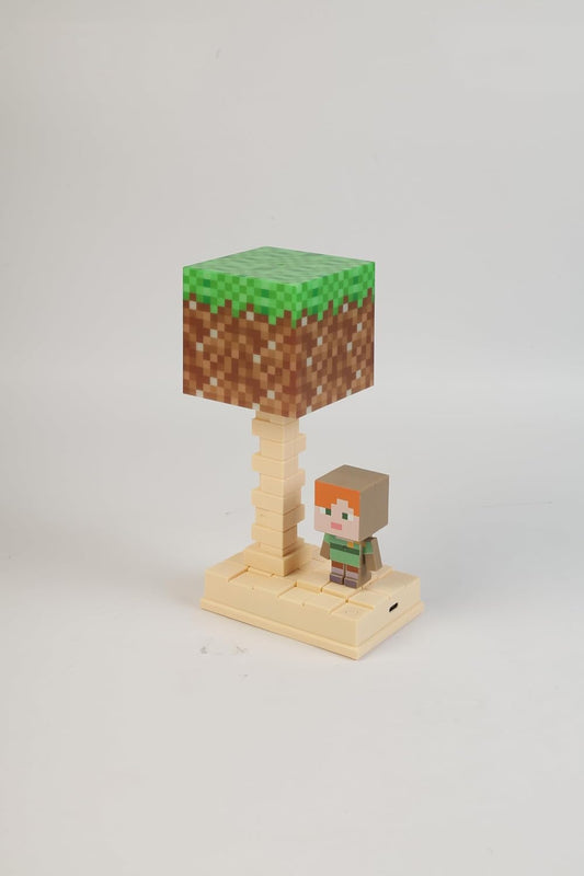 Lexton 7-Inch Minecraft Cartoon LED Table Lamp | Rechargeable Kids Night & Study Light