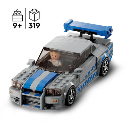 LEGO Speed Champions Nissan Skyline GT-R R34 76917 Race Car Set for Kids 9+ (Box Condition Damaged, Product Fine)