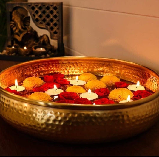 Klassic Premium Golden Hammered Potpourri Bowl - 10 Inch