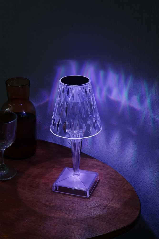 
                  
                    Lexton Diamond Shape Rechargeable Table Lamp | RGB Color Changing Light | Touch Control | Acrylic | Modern Style | Suitable for Bedroom, Office, Bar, Wedding (Pack of 1, White)
                  
                
