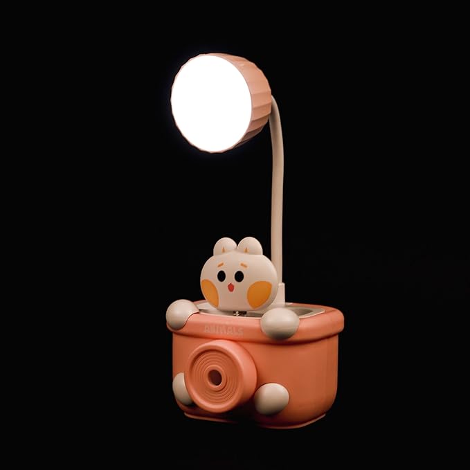 Lexton Camera Shaped LED Study Lamp | Rechargeable Kids Desk Light Pink