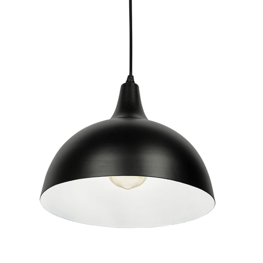 Lexton Vintage Black Dome Pendant Light – Single Head Hanging Lamp