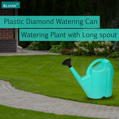 Klassic 10L Plastic Watering Can – Indoor & Outdoor Plants, Long Spout (Teal Green)