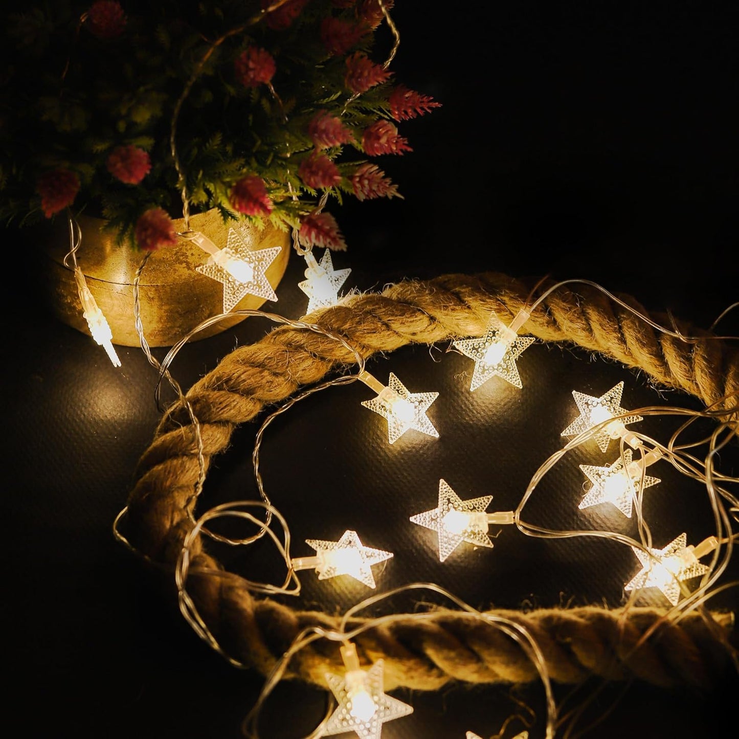 Lexton 14-Star LED Fairy String Light – 4m, Warm White, Plug-In