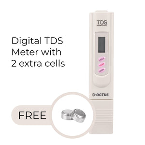 
                  
                    Octus Digital TDS Meter, PPM Meter for water testing, Water Quality Tester, TDS water tester for household, swimming pool, Aquariums, Hydroponics with 2 extra cells
                  
                