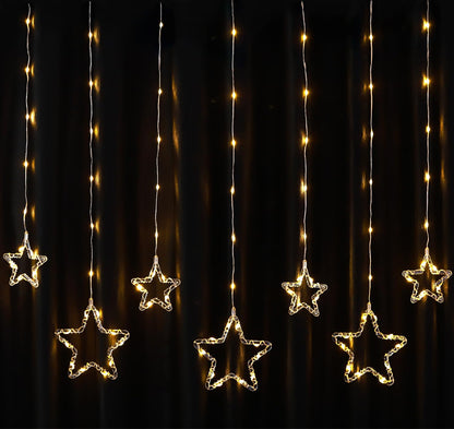 Lexton 3.5m Star Curtain LED Light – 8 Modes, Warm White