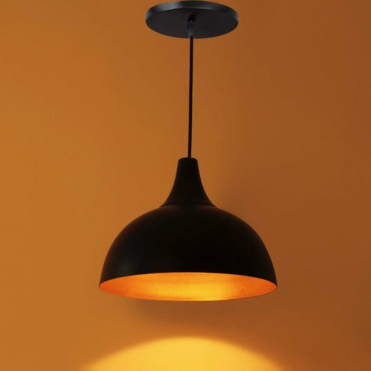 Lexton Vintage Black Dome Pendant Light – Single Head Hanging Lamp