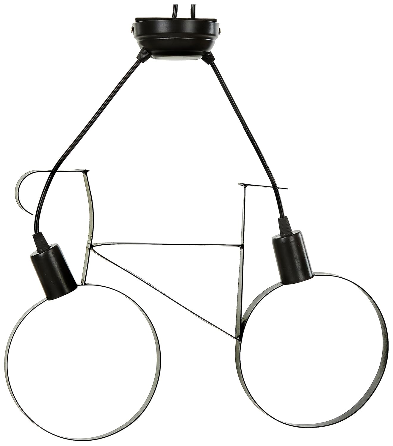 Lexton Decoration 40 Watts Cycle Shape Ceiling Pendant Hanging Lamp Light Fixture | Bedroom, Kitchen, Indoor Outdoor or Home Decoration (Corded Electric Black Pack of 1) (Bulb Not Included)