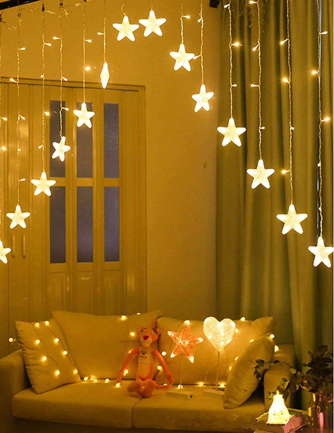 Lexton 16-Star A-Shape LED Curtain Light – Warm White