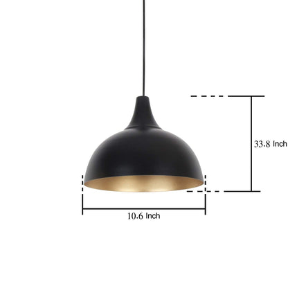 Lexton Vintage Black Dome Pendant Light – Single Head Hanging Lamp iCraft by Eagle
