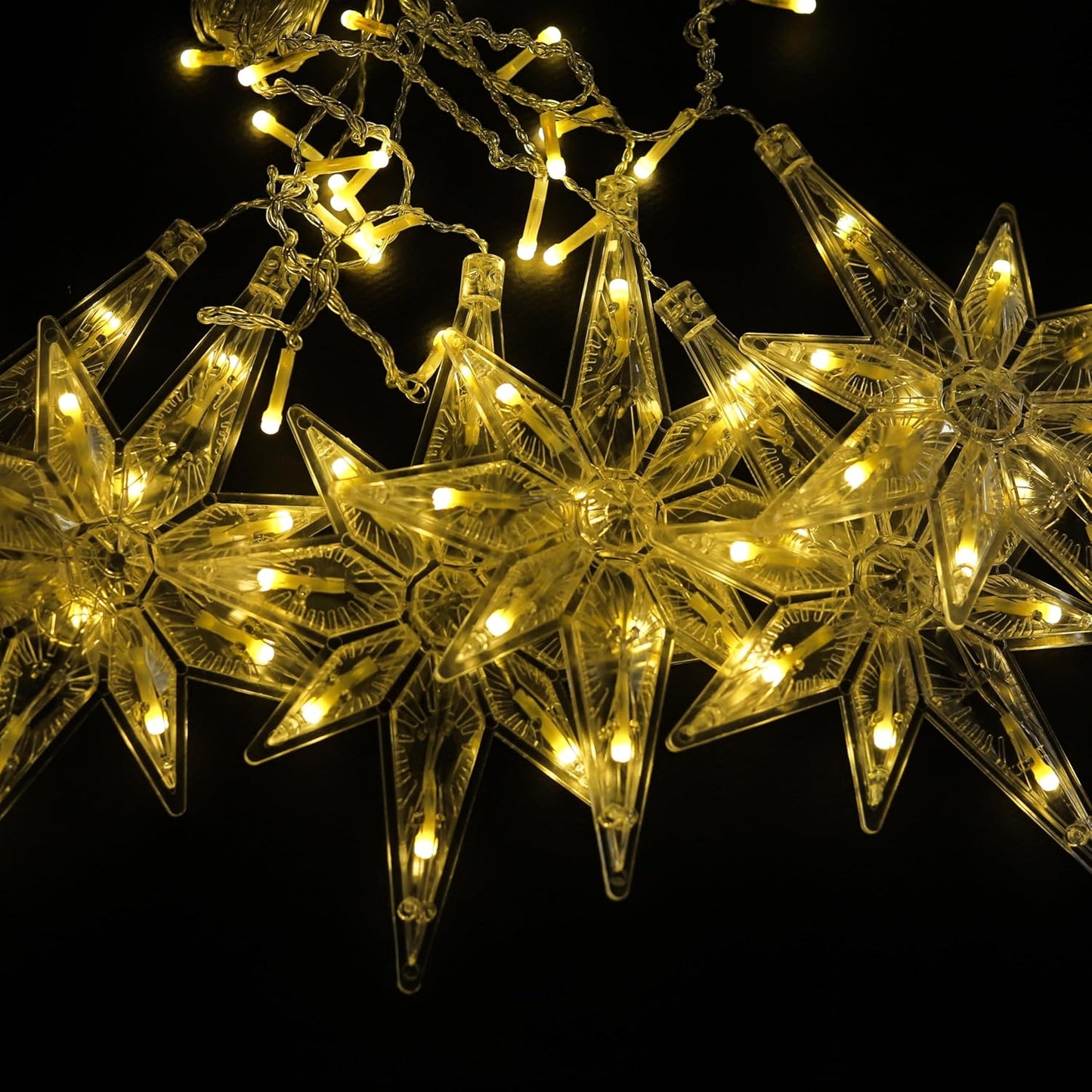 Lexton 5 Star & 5 Snowflake LED Curtain Light – Waterproof, 8 Modes