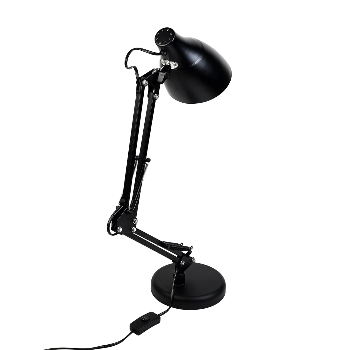 Lexton Black Desk Lamp | Portable Bedside & Study Light, Bulb Not Included
