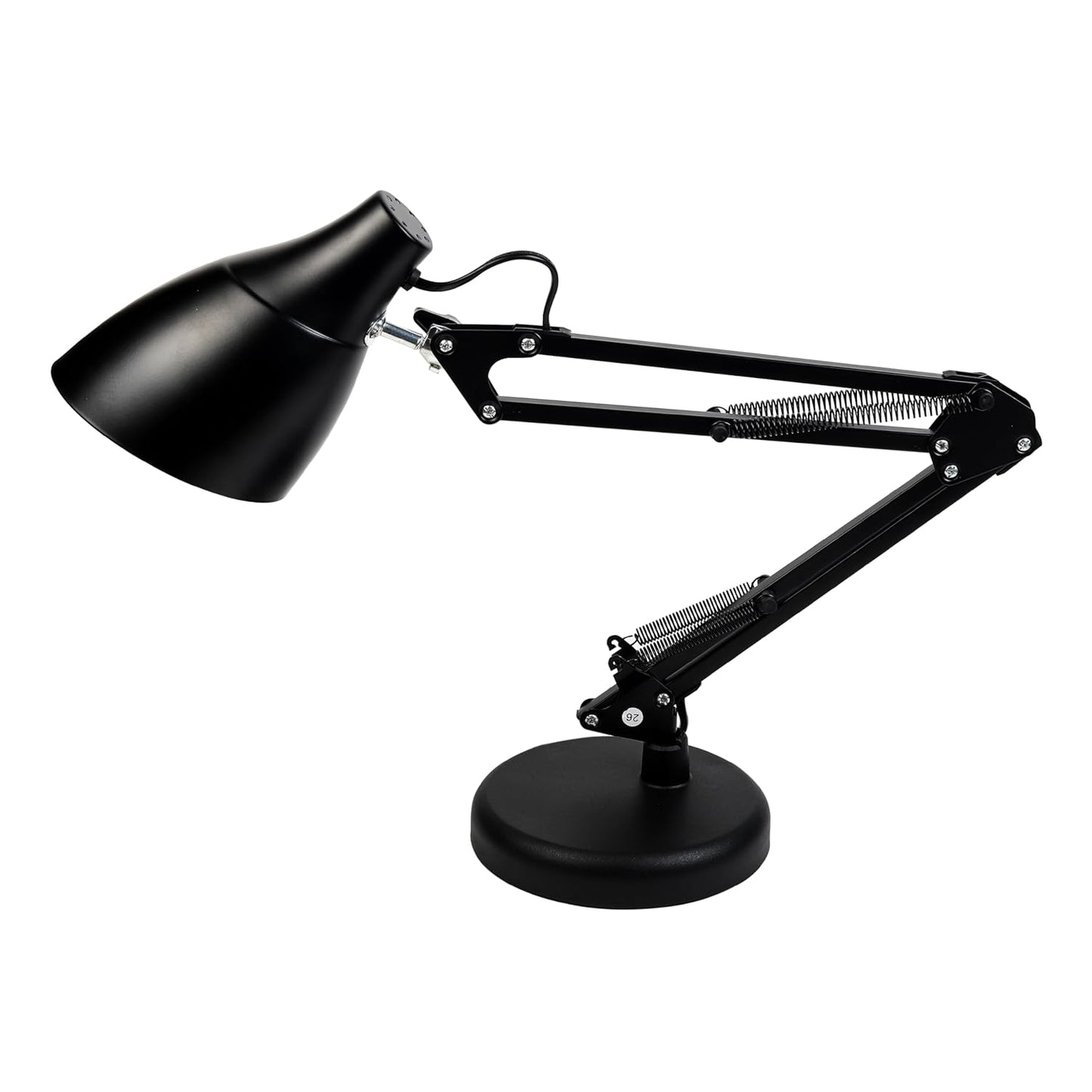Lexton Black Desk Lamp | Portable Bedside & Study Light, Bulb Not Included