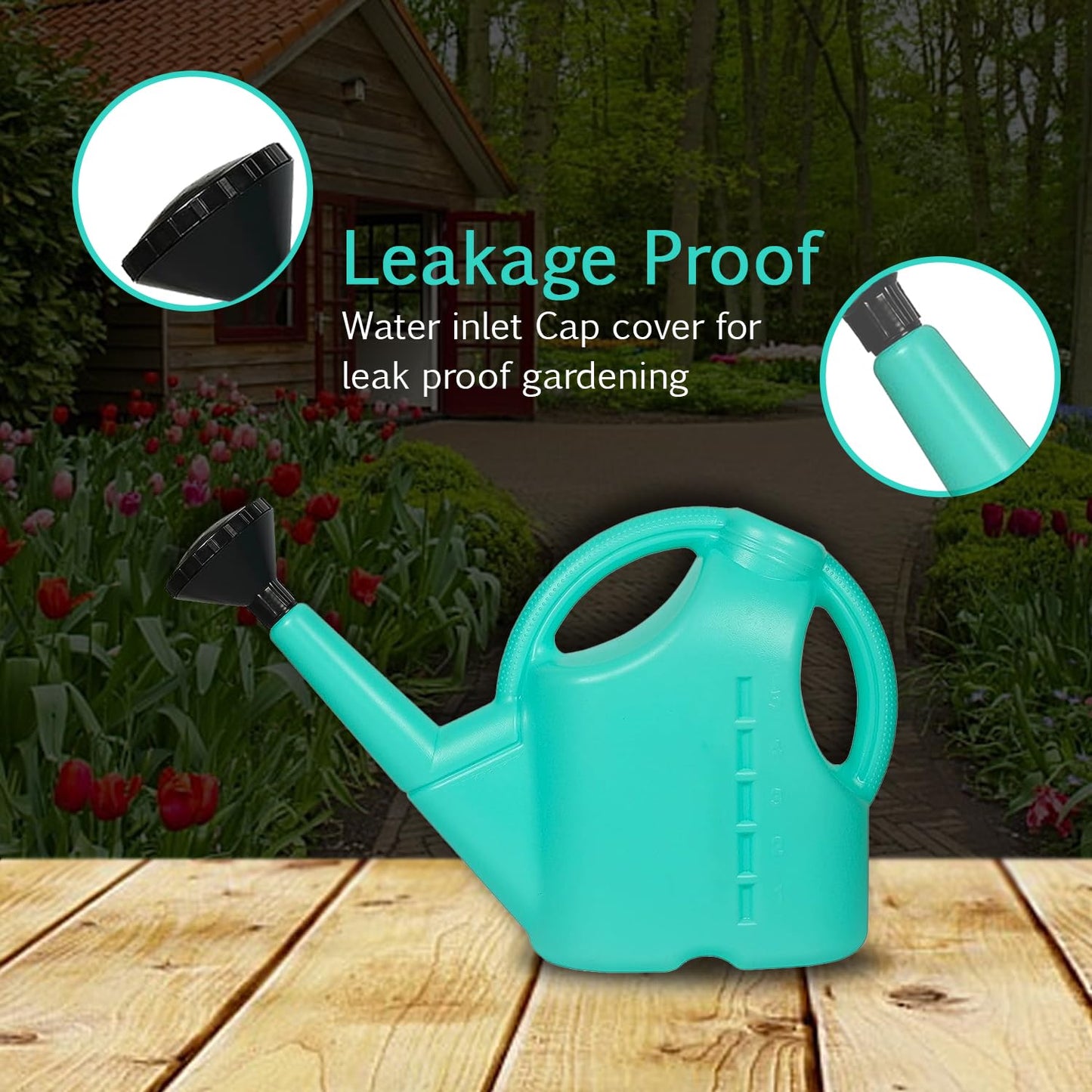 Klassic 10L Plastic Watering Can – Indoor & Outdoor Plants, Long Spout (Teal Green)