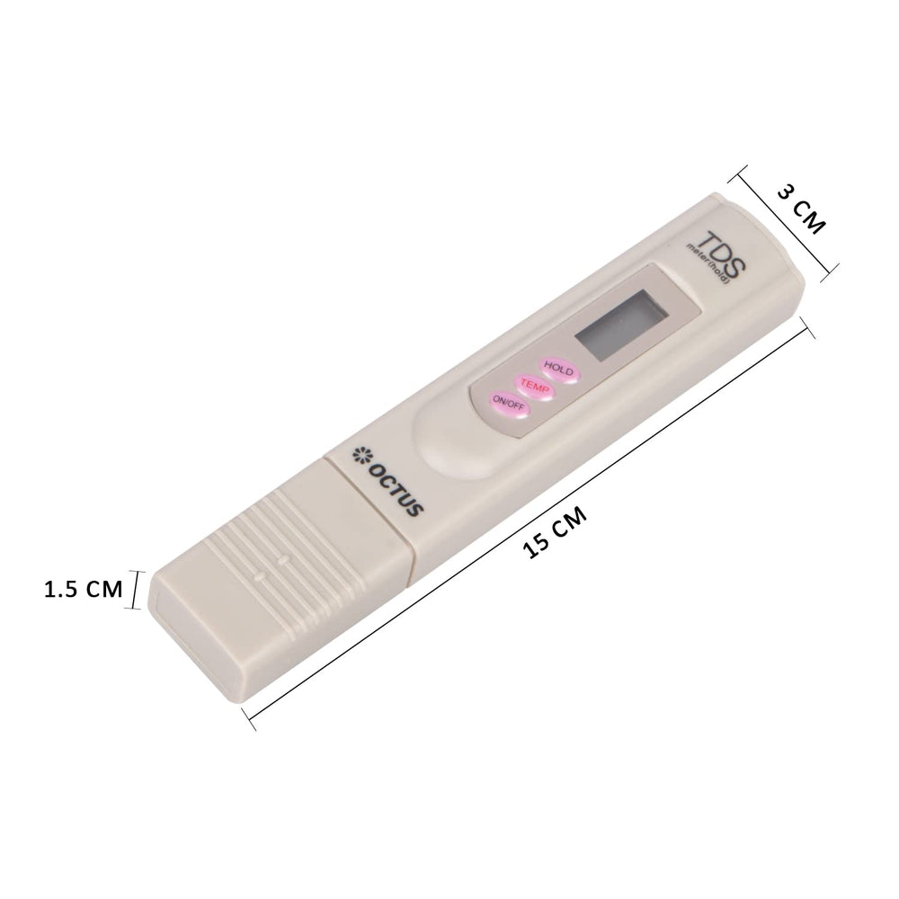 
                  
                    Octus Digital TDS Meter, PPM Meter for water testing, Water Quality Tester, TDS water tester for household, swimming pool, Aquariums, Hydroponics with 2 extra cells
                  
                