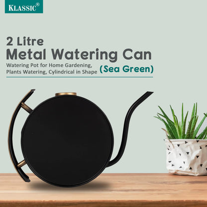 Klassic 2L Metal Watering Can – Black, Indoor & Outdoor Garden Pot