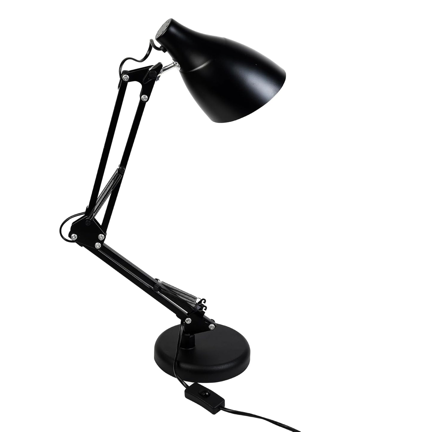 Lexton Black Desk Lamp | Portable Bedside & Study Light, Bulb Not Included