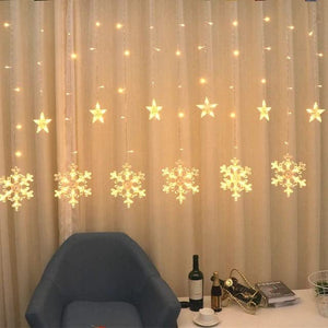 
                  
                    Lexton Snowflake Curtain String Light with Star | 138 Led Curtain Light | Warm White | 6 Snowflakes & 6 Stars | for Indoor Decorations, Christmas, Wedding, Party, Birthday
                  
                