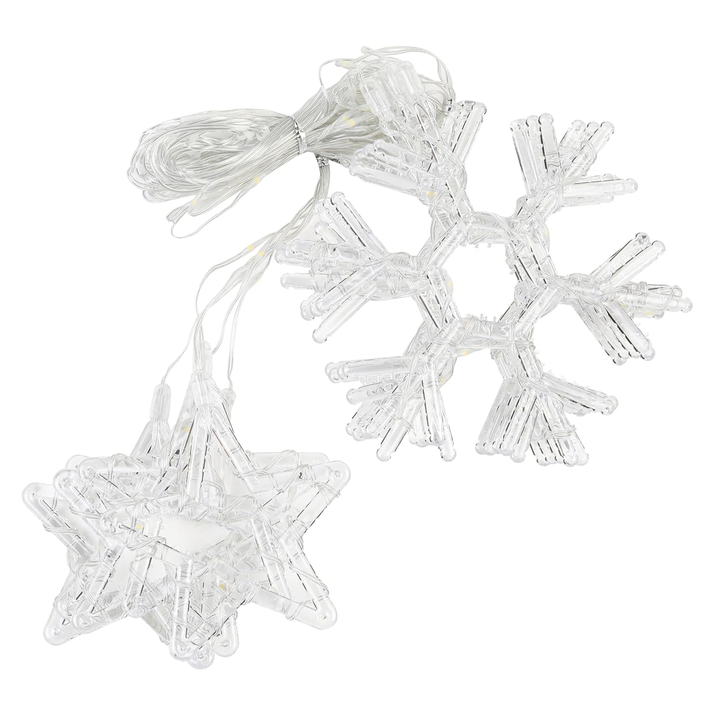 Lexton Star & Snowflake LED Curtain Light – 8 Modes