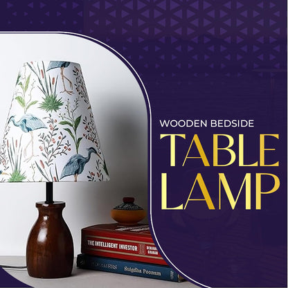 Lexton Wooden Bedside Table Lamp – 15 Inch Home & Office Decor