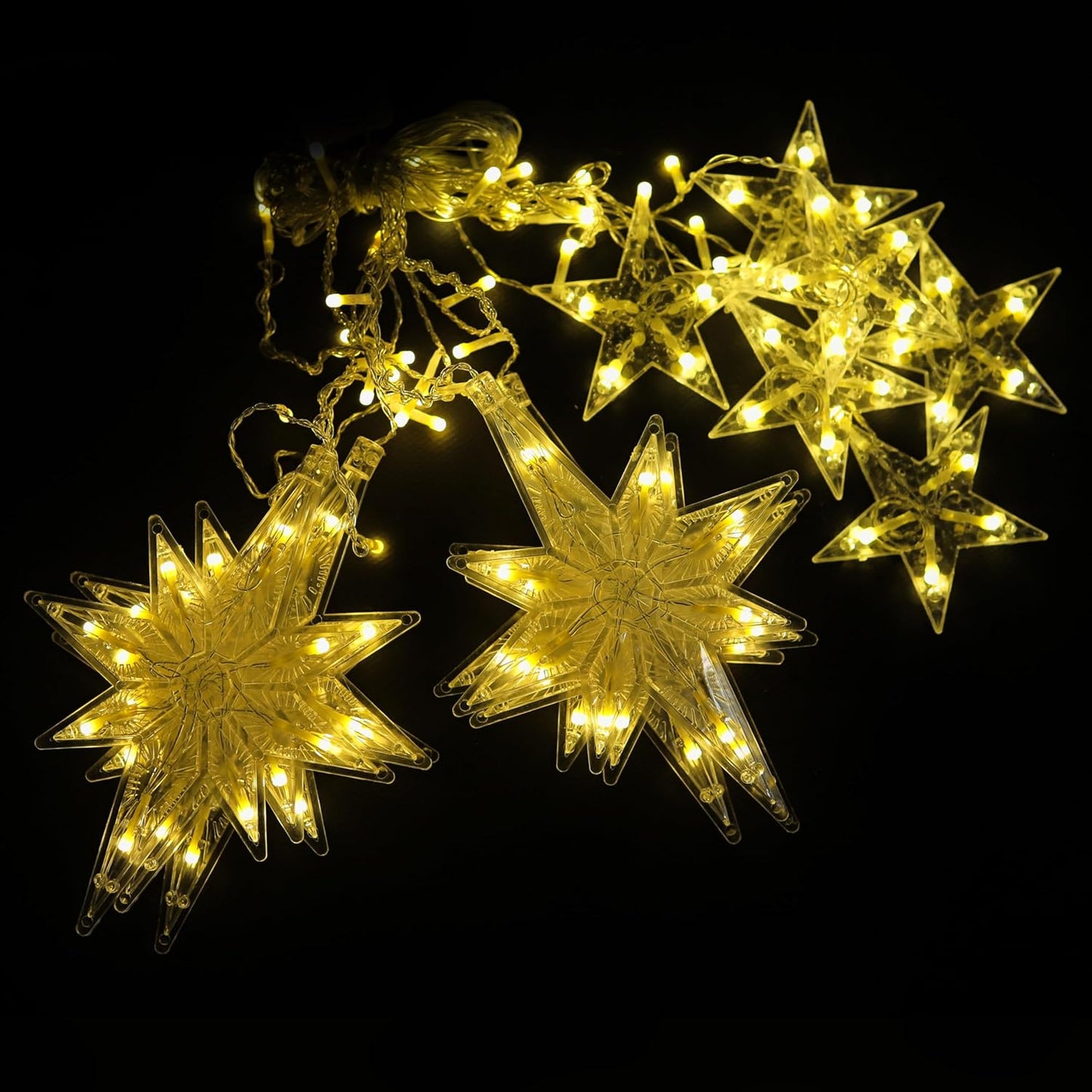 Lexton 5 Star & 5 Snowflake LED Curtain Light – Waterproof, 8 Modes