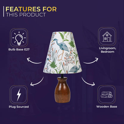 Lexton Wooden Bedside Table Lamp – 15 Inch Home & Office Decor