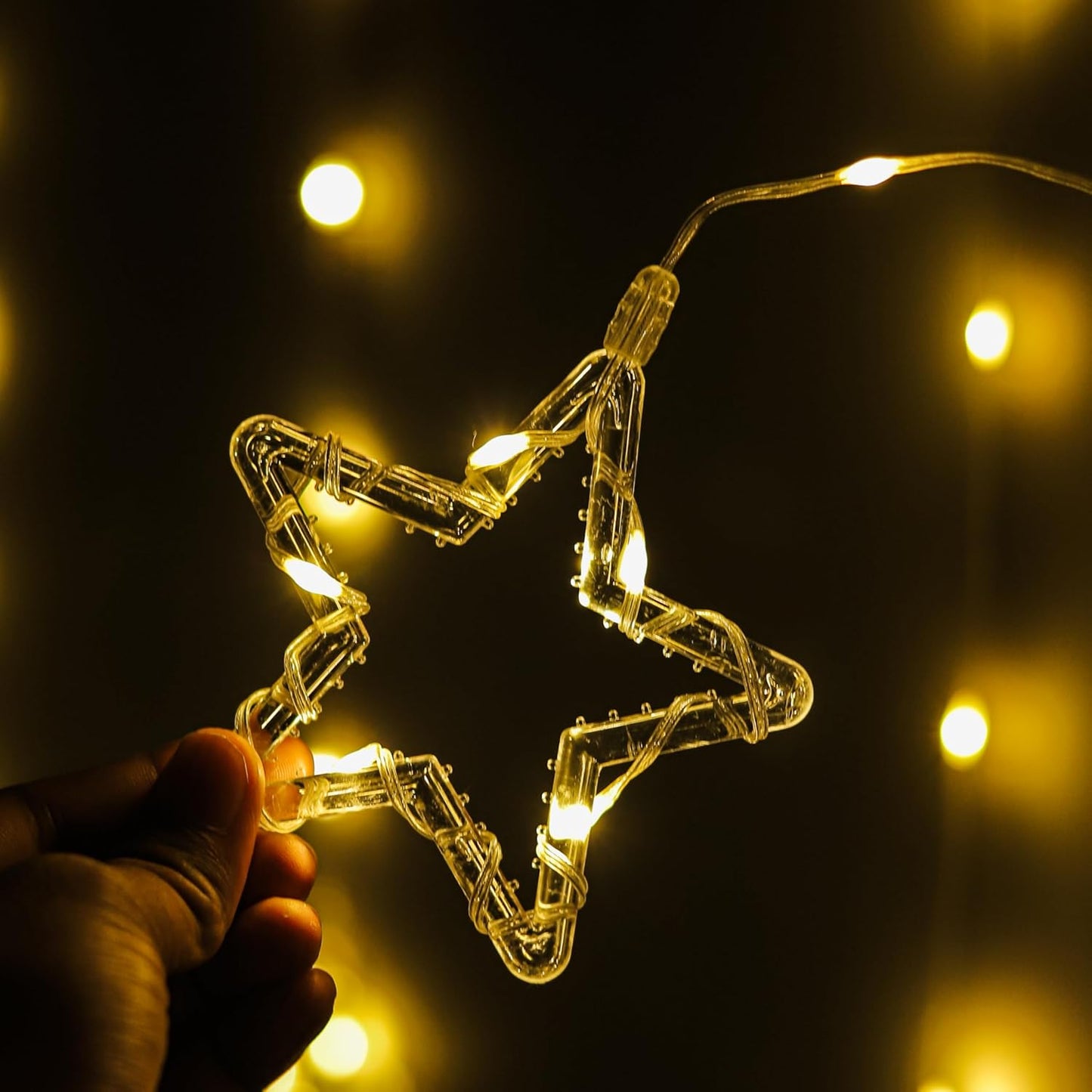 Lexton 3.5m Star Curtain LED Light – 8 Modes, Warm White