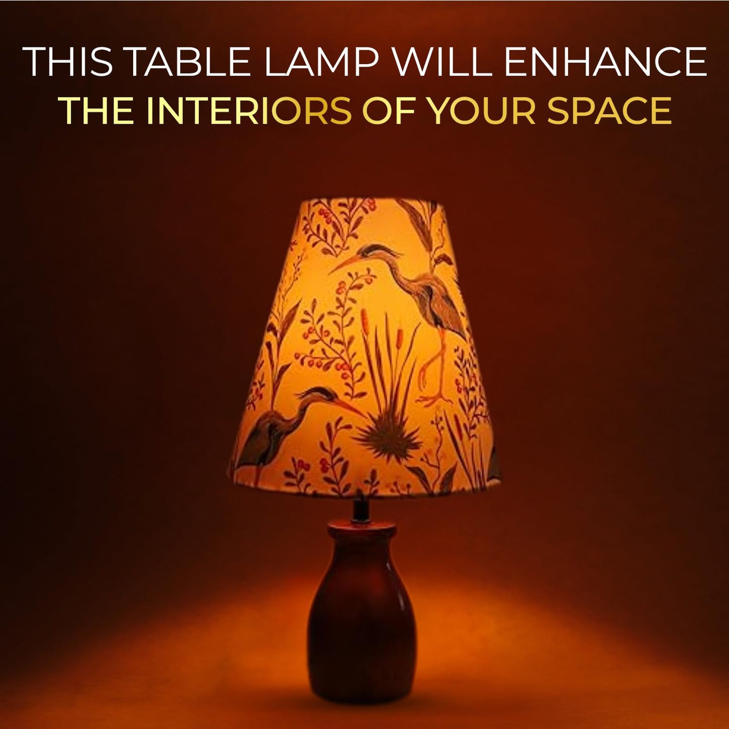 Lexton Wooden Bedside Table Lamp – 15 Inch Home & Office Decor