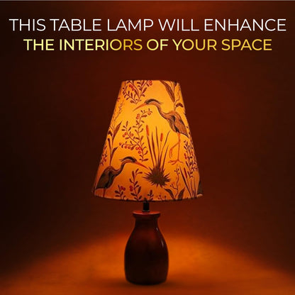 Lexton Wooden Bedside Table Lamp – 15 Inch Home & Office Decor