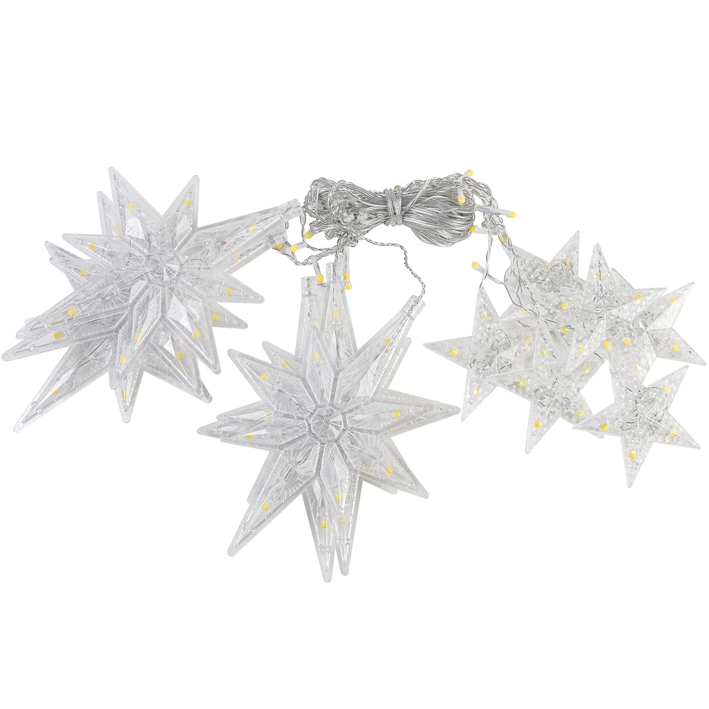 Lexton 5 Star & 5 Snowflake LED Curtain Light – Waterproof, 8 Modes