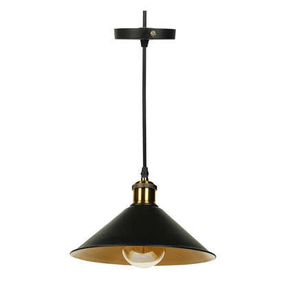 Lexton Black Barn Cone Pendant Light – Metal Hanging Lamp