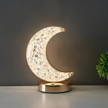 Lexton Half Moon Crystal LED Nightstand Lamp  Rechargeable