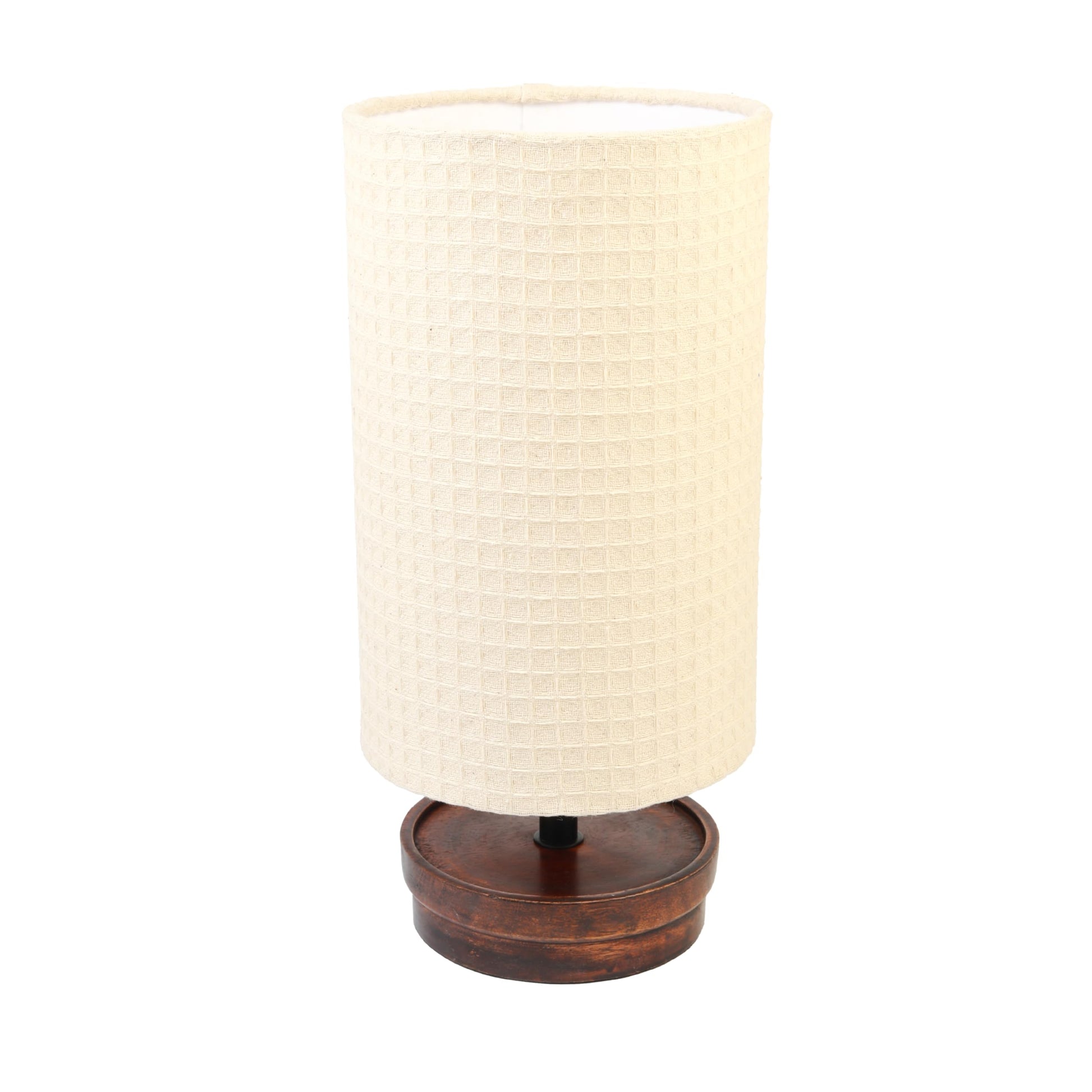Lexton Fabric Shade Bedside Lamp | Wooden Base | Modern Table Light | Without Bulb iCraft by Eagle