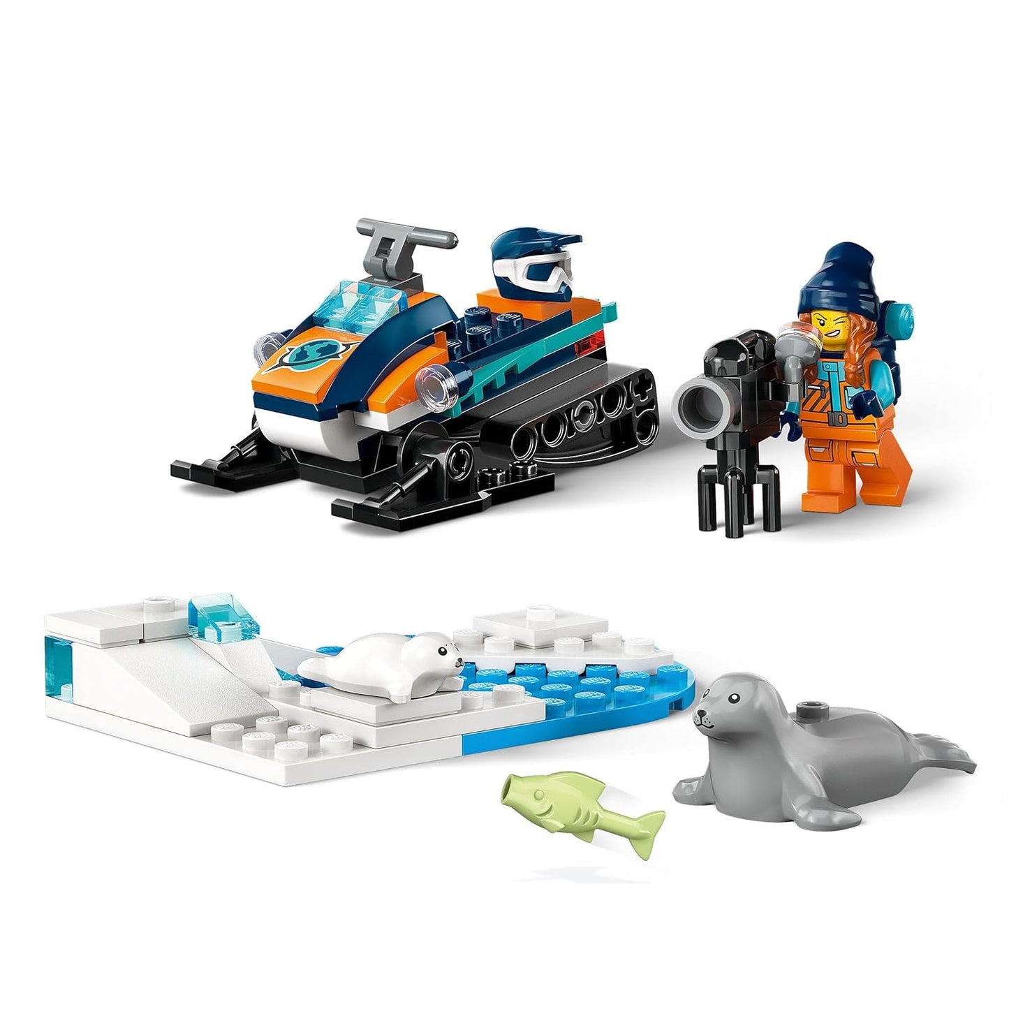 LEGO City Arctic Explorer Snowmobile Toy Set 60376 for Kids | 70 Pieces (Box Condition Damaged, Product Fine)