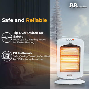 
                  
                    RR Calid Halogen Room Heater 1200 W With 180-degree Oscillation, Easy to Use Handle, Tip-Over Protection & Noiseless Operation, Heater for Home Office Indoor (ISI Approved) With 1 Year Warranty
                  
                