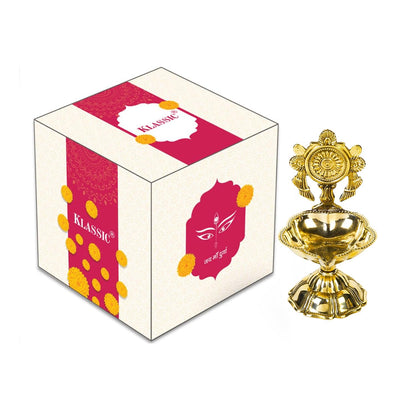 Klassic Elegant Chakra Brass Diya Gold